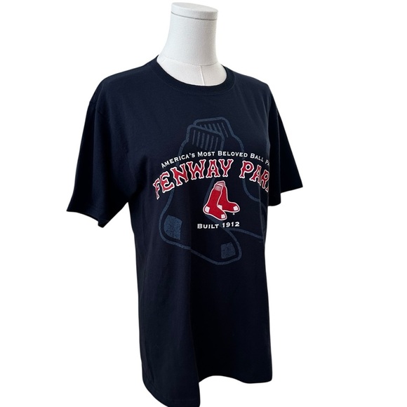 Fenway Park Womens Small Navy Blue Red Baseball Ballpark Souvenir Cotton T-Shirt - Picture 2 of 5